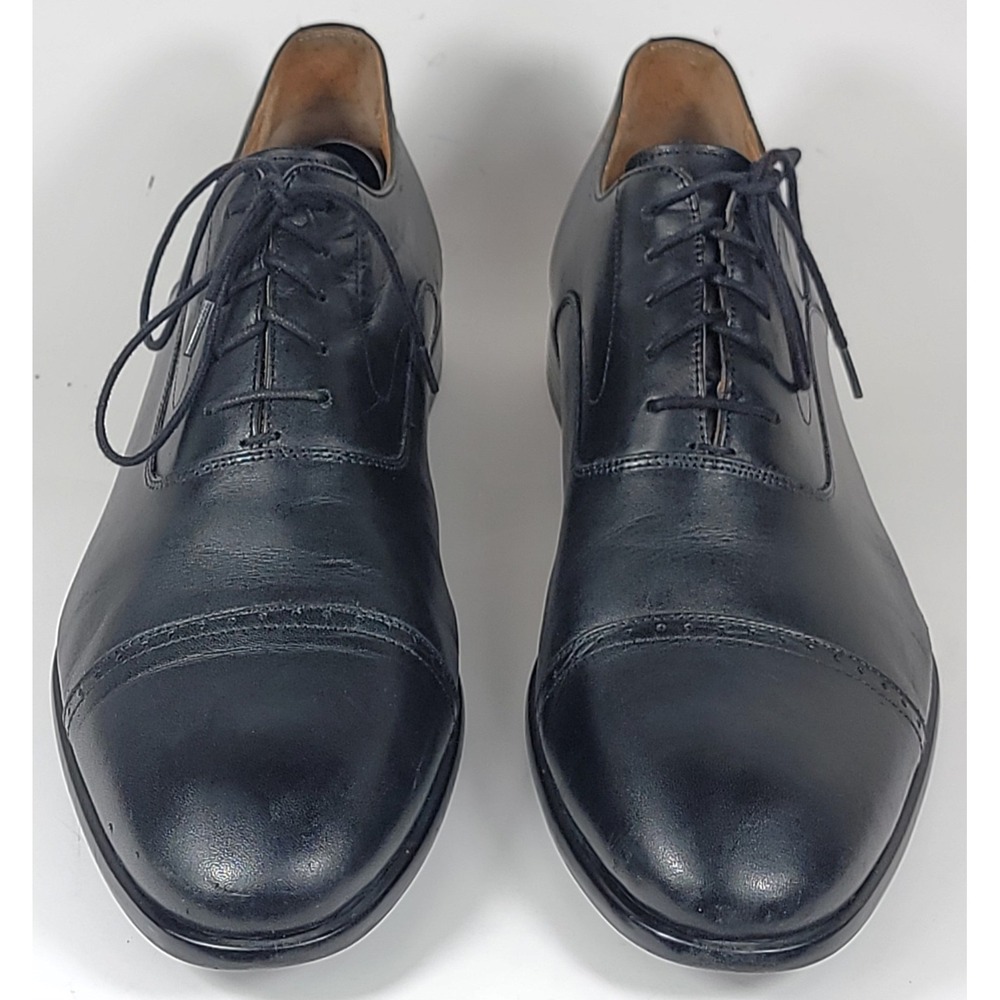 Warfield & Grand Black Burchett Captoe Oxfords Leather Dress Shoes Size 11 US